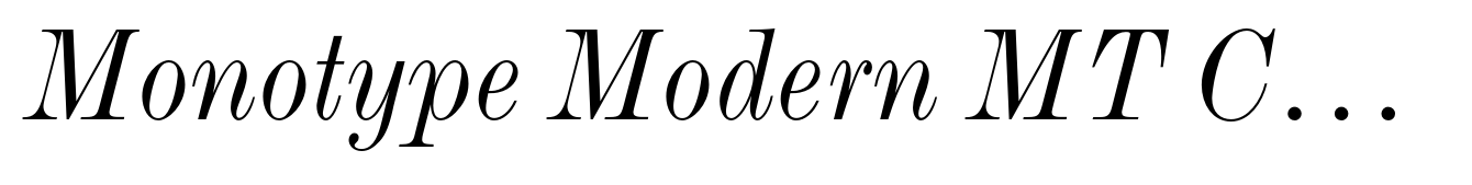 Monotype Modern MT Condensed Italic